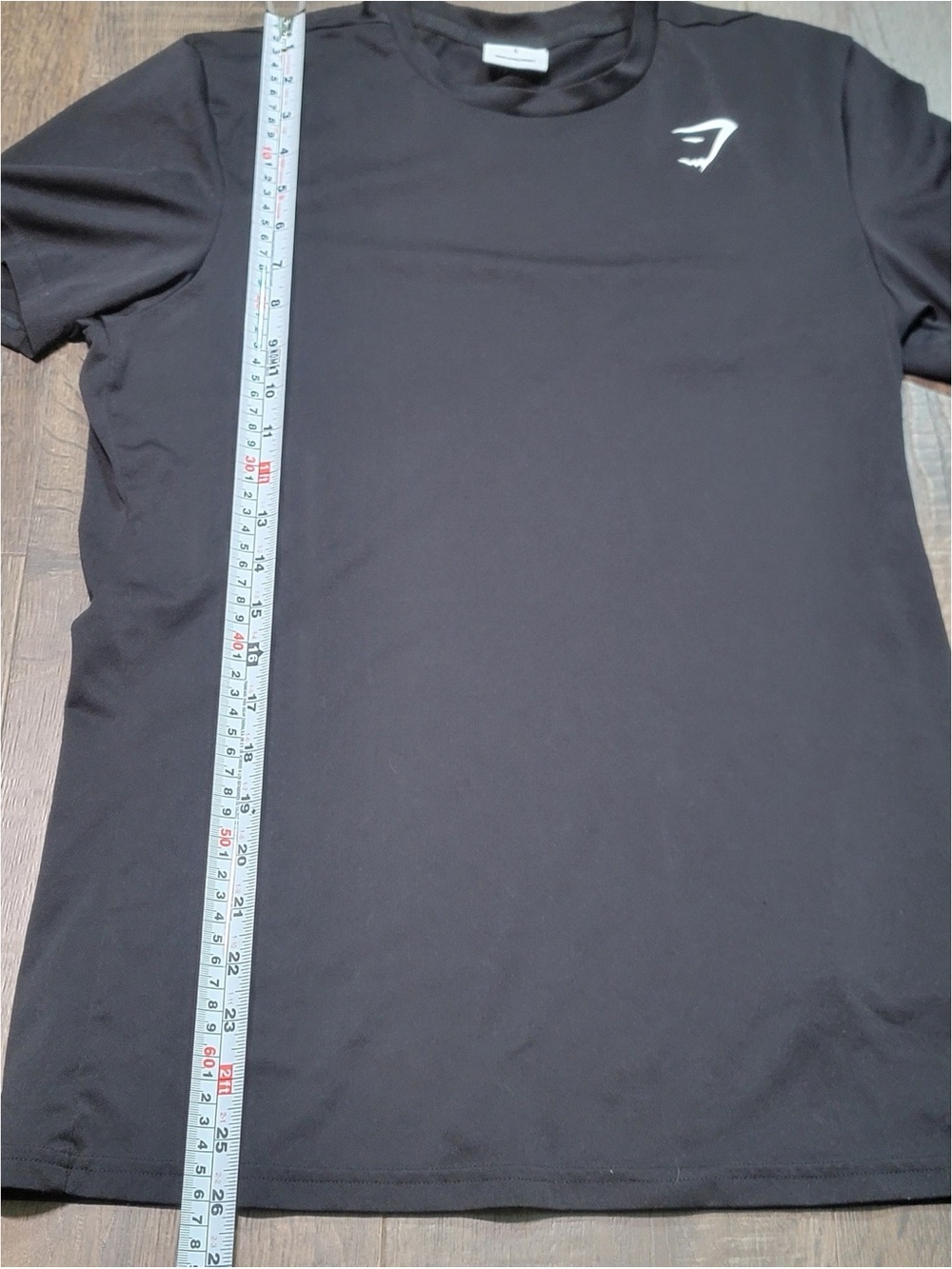 Gymshark Black Short-Sleeve Tee with White Chest Logo